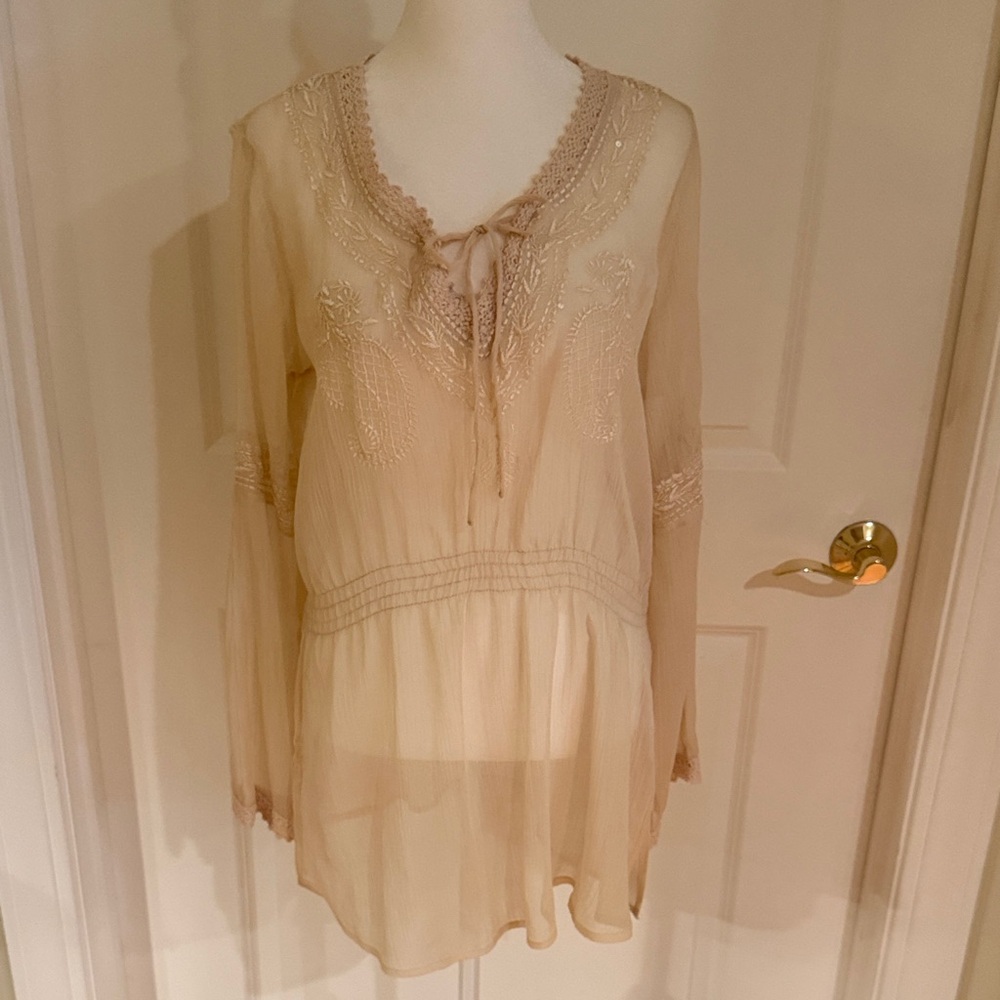 Bisou Bisou Bohemian Rhapsody Cream Tunic